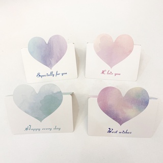 [Thiệp giấy] ⚡ Thiệp gấp viết tay hình trái tim Pastel - Vintage Siêu dễ thương