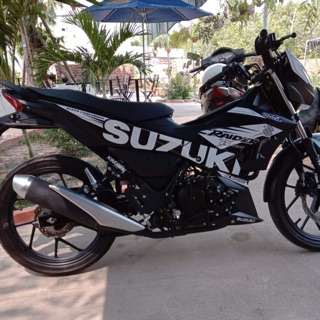 Tem raider fi suzuki lớn phối trắng đen