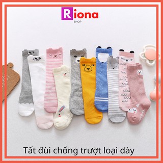 Tất trẻ em cao cổ vớ chống trơn trượt cotton co giãn cho bé sơ sinh đến 1, 2 tuổi - RIONASHOP