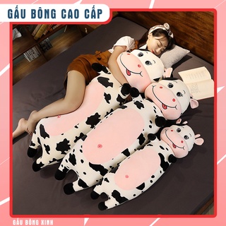 Gối Ôm Bò Sữa, Gấu Bông Dài, Vải Nhung Co Giãn 4 Chiều Thích Hợp Cho Bé
