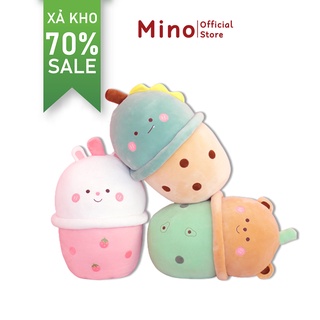 Gấu Bông Trà Sữa To Mino, Trà Sữa Hình Thú Khủng Long Gấu Thỏ 50cm TH24