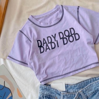 Áo croptop viền chỉ ngoài dod xinh chất thun bozip
