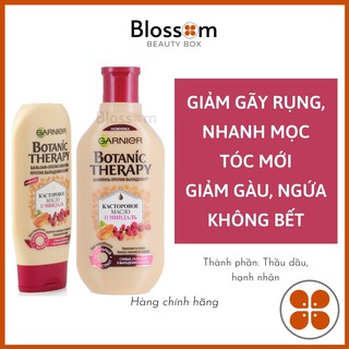 Dầu gội giúp nhanh mọc tóc, giảm gàu Garnier Botanic Therapy dầu thầu dầu castor oil &amp; hạnh nhân