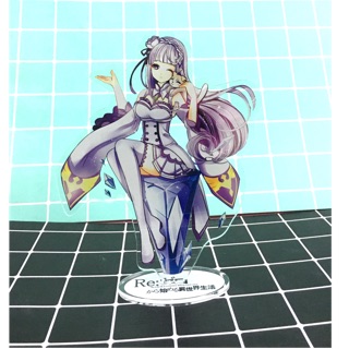 Tượng mô hình imilia re:zero, Standee để bàn anime re:zero Emilia