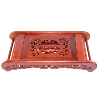 Khay gỗ hương đựng ấm chén