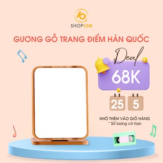 Gương gỗ để bàn cute, gương gỗ trang điểm Hàn Quốc đi kèm bút dạ trắng siêu xinh - SP004016