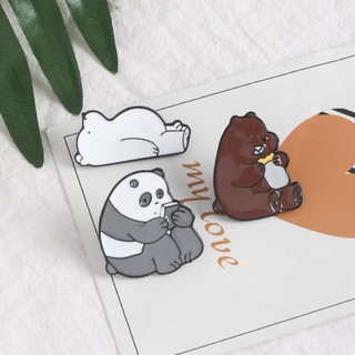 Huy Hiệu Cài Áo Dễ Thương 3 Chú Gấu We Bare Bears Trang Trí Balo, Túi Xách, Quần Áo (Pin / Ghim)