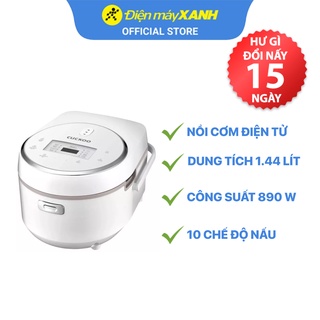 Nồi cơm điện tử Cuckoo CR-0810F 1.44 lít 890W chất liệu lòng nồi hợp kim nhôm phủ chống dính - Chính hãng BH 24 tháng
