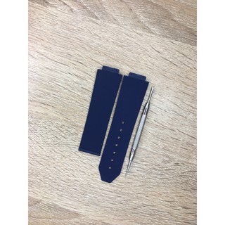 GIÁ ĐỘC NHẤT Dây đồng hồ cao cấp Hublot nam size 38 - cao su xanh sọc dài size 15x23x20mm