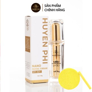 Combo Kem Face Nano Huyền Phi + Bông nở rửa mặt 12pcs Huyền Phi giúp da căng bóng, chống nắng, che khuyết điểm
