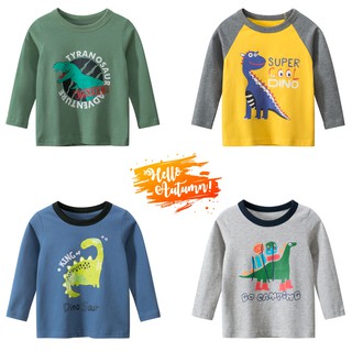 Áo khủng long bé trai 27KIDS áo dài tay cho bé chất cotton hàng xuất Âu Mỹ