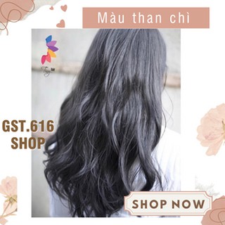 Thuốc nhuộm tóc màu than chì GST kem nhuộm tóc tại nhà kèm oxy găng tay trợ nhuộm