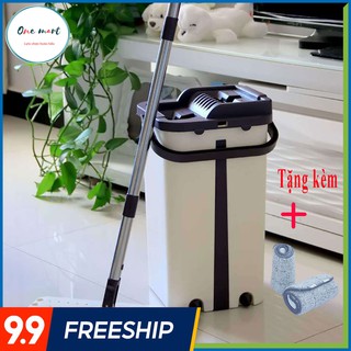Cây Lau Nhà Tự Vắt Thông Minh Cây Lau Nhà 360 độ Kèm Thùng Tặng 2 Bông Lau