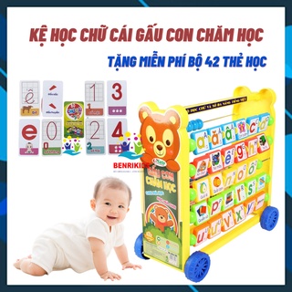 Bảng Chữ Và Số Đa Năng Gấu Con Chăm Học Tặng 40 Thẻ Flashcard Giúp Bé Học Chữ Và Số