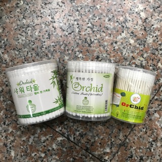 Bông Tai Orchid Cán Gỗ Xuất Hàn 200 Que