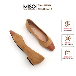 Giày búp bê nữ basic mũi vuông trendy phối màu mới lạ độc đáo gót cao 2cm đi làm đi chơi MISO M011
