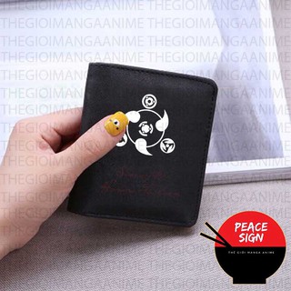 Ví ngắn đen cầm tay in hình SHARINGAN NARUTO anime chibi tiện lợi thời trang quà tặng lưu niệm