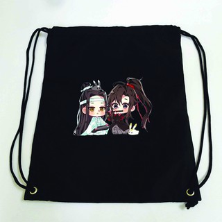 Balo dây rút đen in hình MA ĐẠO TỔ SƯ Mặc Hương Đồng Khứu anime chibi túi rút đi học xinh xắn thời trang
