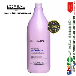 [L'oreal-chính hãng] Dầu gội dành cho tóc duỗi Liss Unlimited Shampoo L'oreal 1500ml