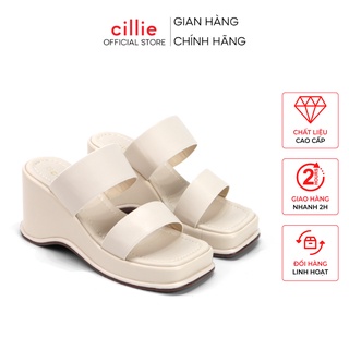 Dép nữ đế xuồng cao cấp quai ngang 7cm êm chân hottrend 2021 Cillie 1057