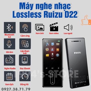 (CÓ SẴN) Máy nghe nhạc Lossless Ruizu D22 - Bản 2022 Bluetooth 5.0 Bộ nhớ 8Gb - Loa ngoài, Xem phim, hình ảnh, đọc Ebook