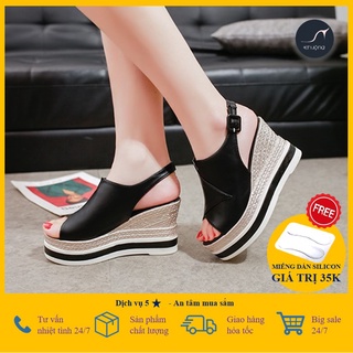 [HÀNG SẴN KHO] Giày đế xuồng giày Chuộng VẢI BỐ SIÊU NHẸ, đế vân vặn thừng đúc nguyên khối thời trang Hàn Quốc 9cm