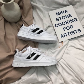 Giày thể thao nữ/ Sneaker nữ trắng kẻ sọc