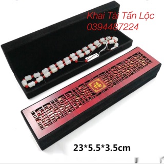 Hộp nhung gỗ dài đựng dây chuyền , lắc , chuỗi sang trọng