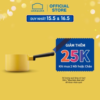 [Mã LIFEHL25 giảm 10% đơn 350K] Nồi 1 tay cầm Decore Milk Lock&amp;Lock, 14CM - màu vàng - LDE1142