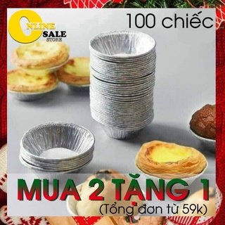 (Flash Sale)  Set 50-100 Đế Cốc Chén Giấy Bạc Lót Khuôn Nướng Bánh tart Trứng Tiện Dụng - Amina