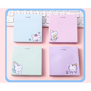 Giấy note, giấy ghi chú hình Thỏ Trắng, 80 tờ, kích thước 8*8 cm Sakura Shop