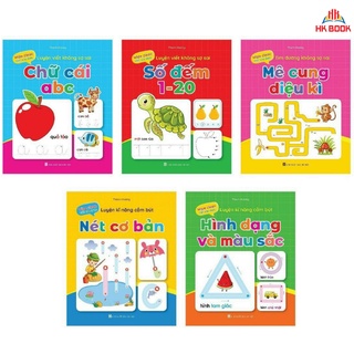 Sách Bộ Vở Viết Xóa Được - Wipe Clean: Luyện Viết Không Sợ Sai - Dùng được nhiều lần ( Bộ 5 Cuốn) - Tặng Kèm 2 Bút