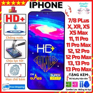 Kính Cường Lực iphone 7plus/8plus/X/XR/XS/XSMAX/11/11PRO/11 PROMAX/12/12PRO/12 PRO MAX/13/13 PRO/13 PRO MAX-Phủ NaNo HD+