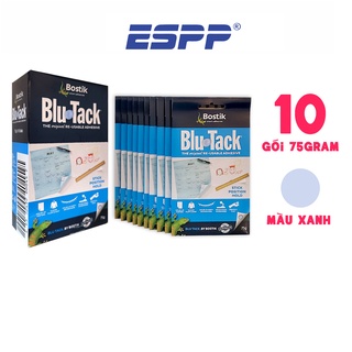 Hộp 10 gói gói đất sét dán dính Poster Blutack - Xanh Organic 75g - Bostik