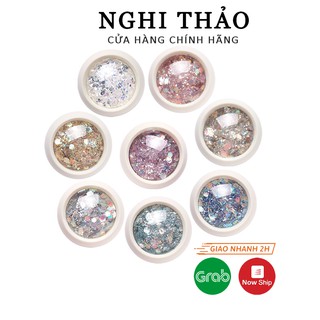 Nhũ kim tuyến nail 8 màu siêu sáng 8 hũ