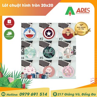 Lót chuột, bàn di chuột hình tròn 20x20 cm chống trượt, chống thấm nước - Màu ngẫu nhiên NEW 2021