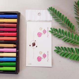 Hình xăm hành tinh hồng, hệ mặt trời x236. Xăm dán tatoo mini tạm thời, size <10x6cm
