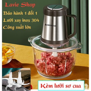 Máy Xay Thịt, Tỏi, Ớt, Cua Đa Năng CHIGO 4 Lưỡi Xay Công Suất Lớn 300W Dung Tích 2 Lít Bảo Hành 1 Đổi 1 HB88