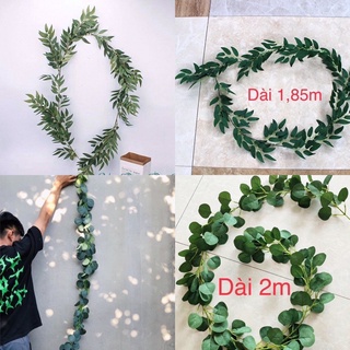 Dây lá giả oliu, dây lá táo giả trang trí sinh nhật Hàn Quốc