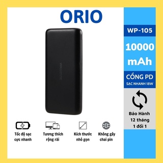Pin sạc dự phòng WK WB-105 hỗ trợ sạc nhanh 18W PD3.0 dung lượng 10000mAh - Orio