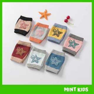 Tất bảo vệ đầu gối hình sao, tất cho bé tập bò cotton mềm mại, có chống trượt
