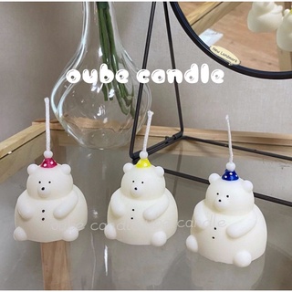 Nến Thơm Cao Cấp Hình Chú Gấu Mũm Mĩm Chubby Bear dễ thương - Quà tặng sinh nhật decor | Oube Candle NT42