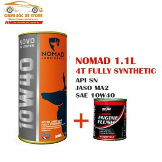 [MUA 1 TẶNG 1] Nhớt NOMAD tổng hợp toàn phân 1.1L API SN- JASO MA2 5W40 tặng súc động cơ