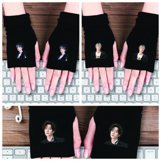 Găng tay len đen in hình Vương Nhất Bác thần tượng idol thời trang nam nữ ấm áp