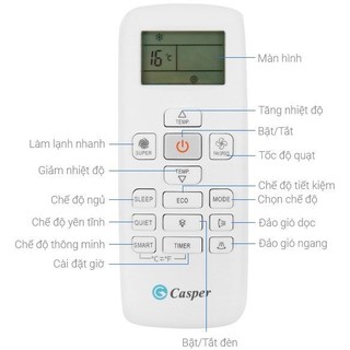 Điều khiển - Remote điều hoà Casper mới.