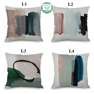 Gối tựa lưng, gối tựa sofa, gối tựa vuông 45x45 phong cách hội họa