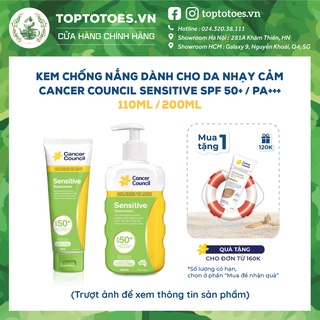 Kem chống nắng dành cho Da nhạy cảm Cancer Council Sensitive SPF 50+/ PA +++