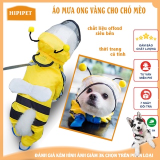 Áo mưa ong vàng cho chó 2 lớp offoxd và lớp lưới thoáng khí chất liệu cao cấp_TCM17