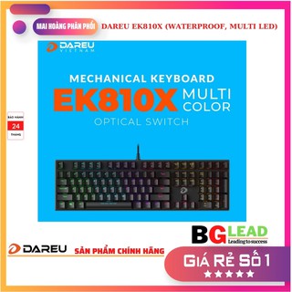 Bàn phím quang cơ Gaming DAREU EK810X (WATERPROOF, Optical switch, MULTI LED)