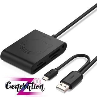 Bộ chia Hub USB 2.0 ra 3 cổng Usb 2.0 + Đầu đọc thẻ SD/TF/MS/M2 kèm nguồn Ugreen 20237